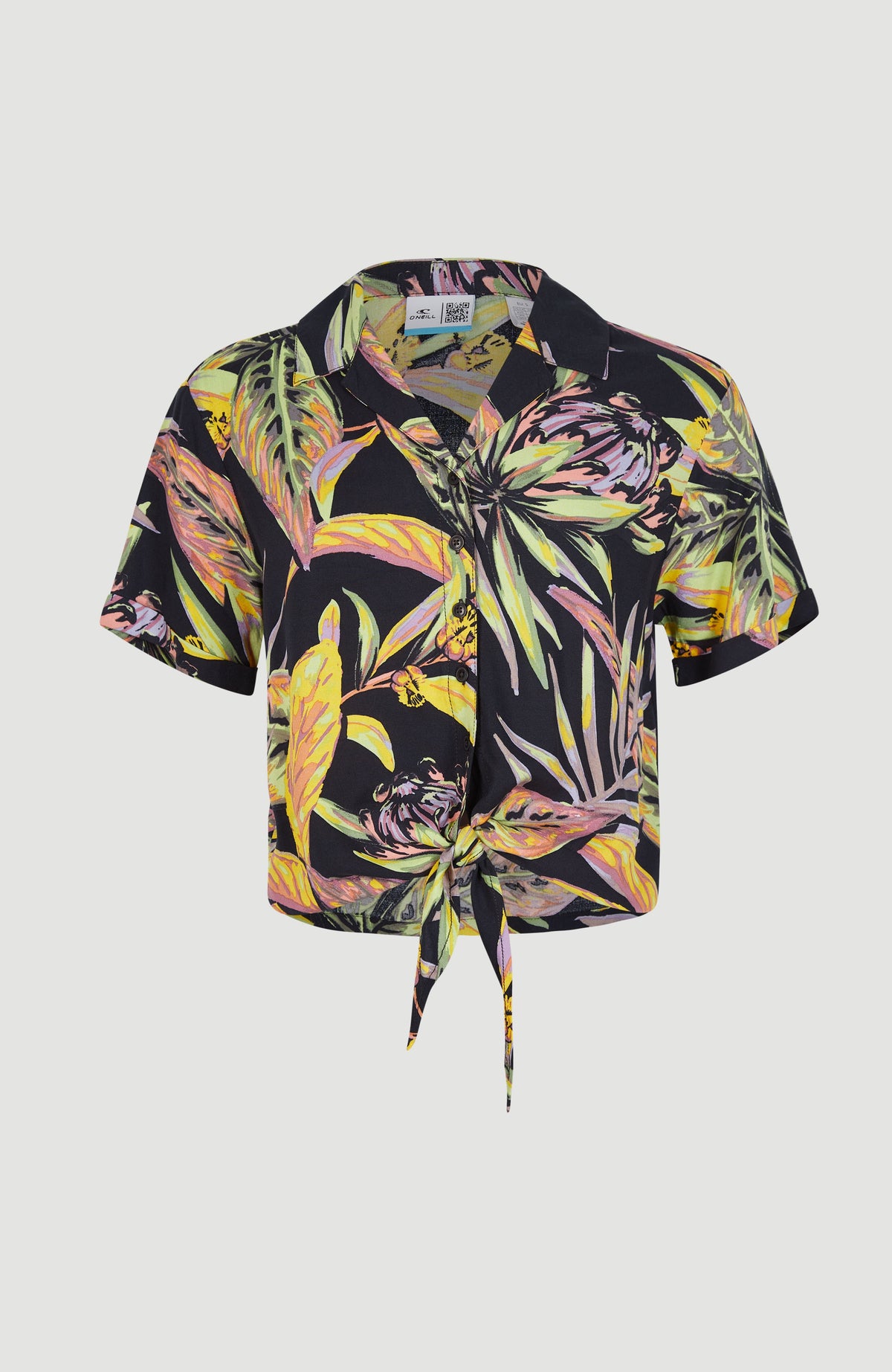 Cali Beach Shirt | Black Tropical Flower