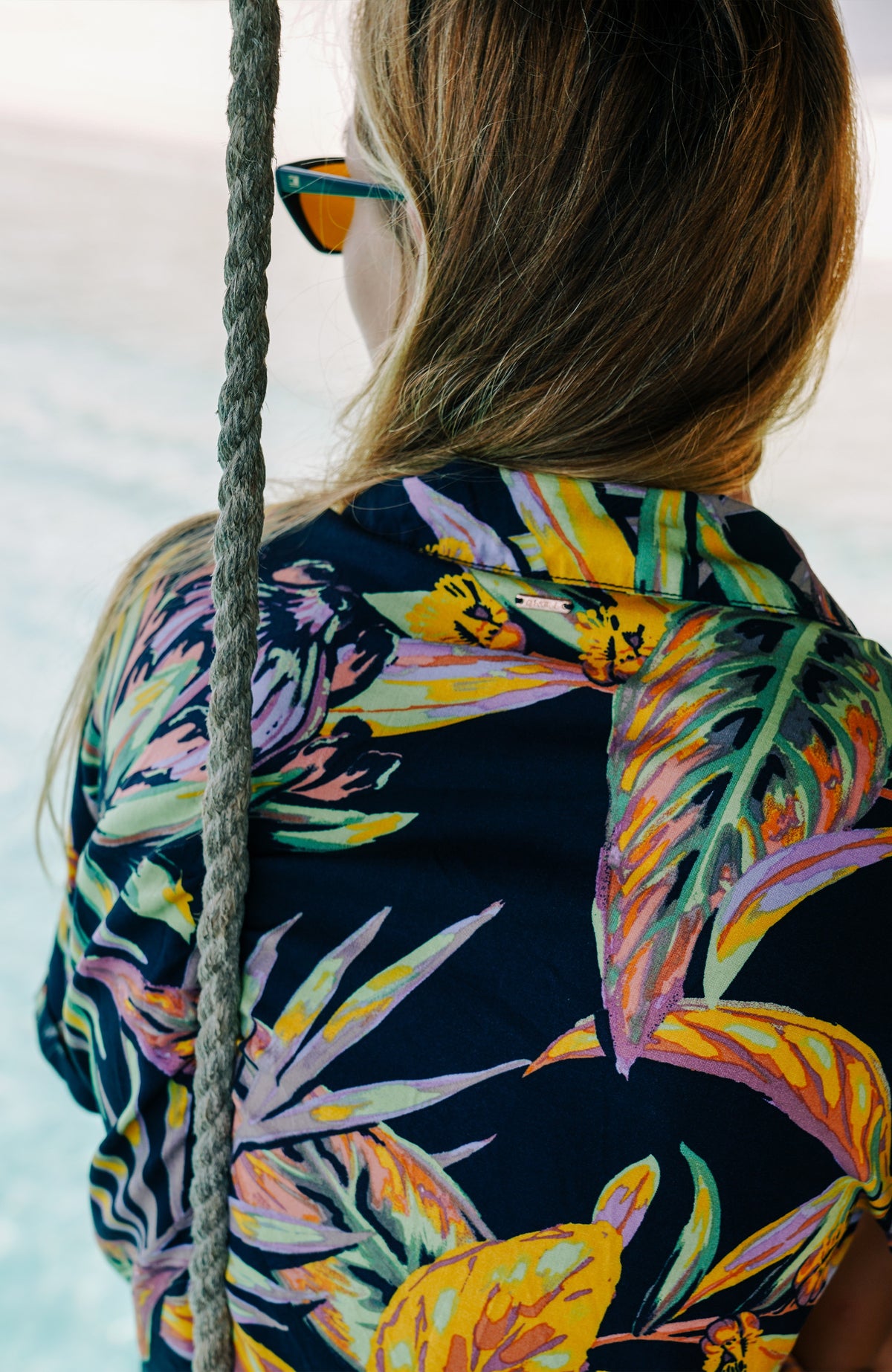 Cali Beach Shirt | Black Tropical Flower