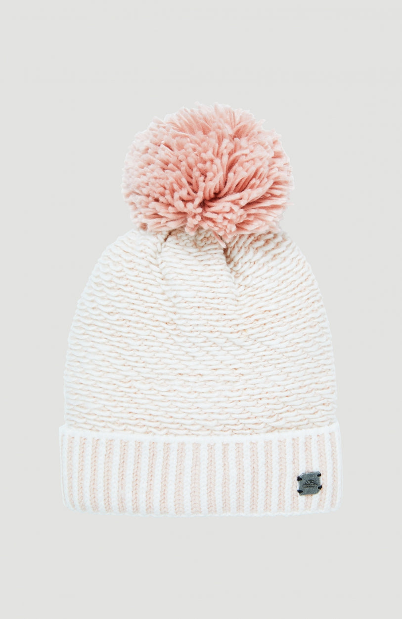 Chunky Beanie | Peach Whip Colour Block