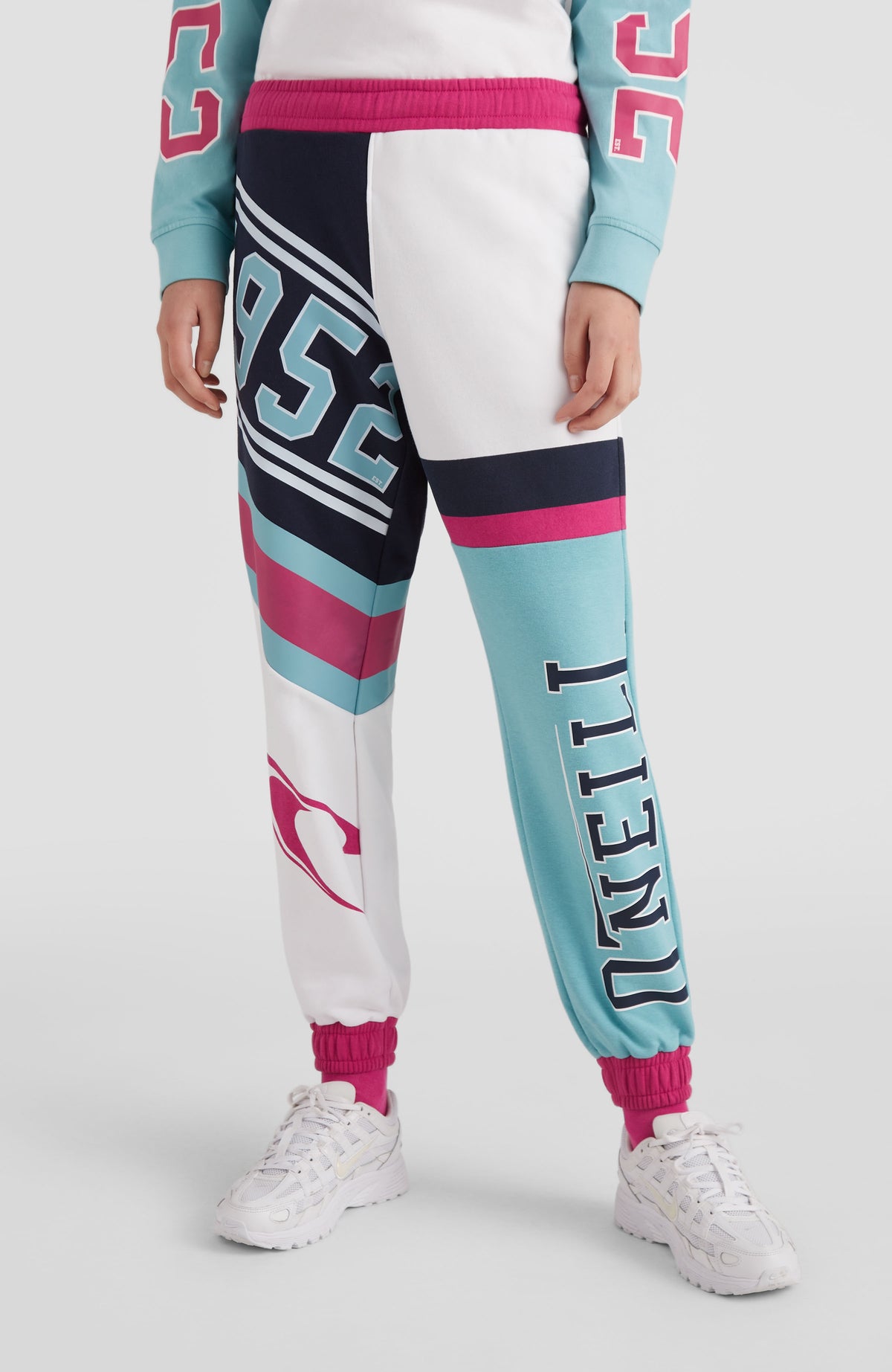 Collegiate Progressive Sweatpants | Aqua Sea Colour Block