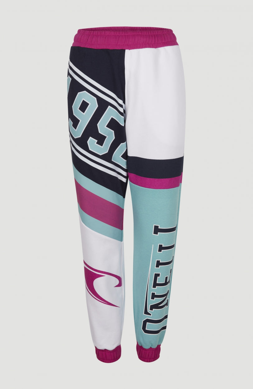 Collegiate Progressive Sweatpants | Aqua Sea Colour Block