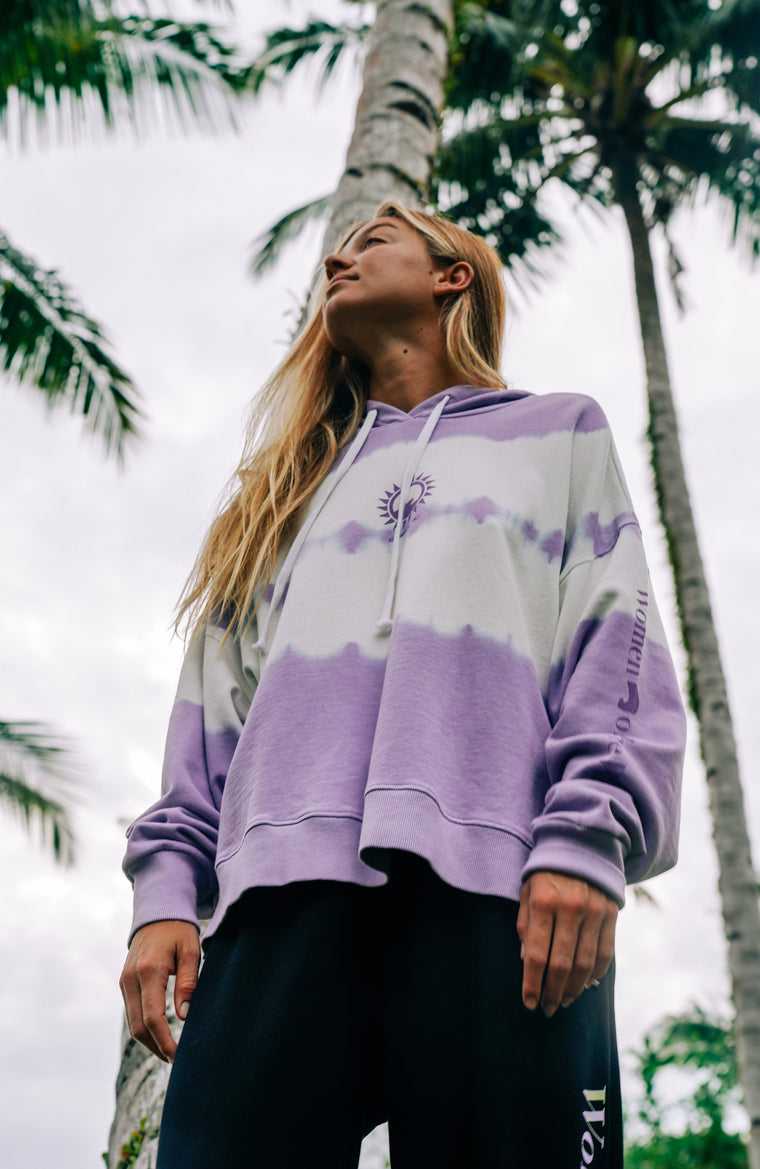 Women Of The Wave Hoodie | Purple Tie Dye Women Of The Wave Hoodie | Purple Tie Dye