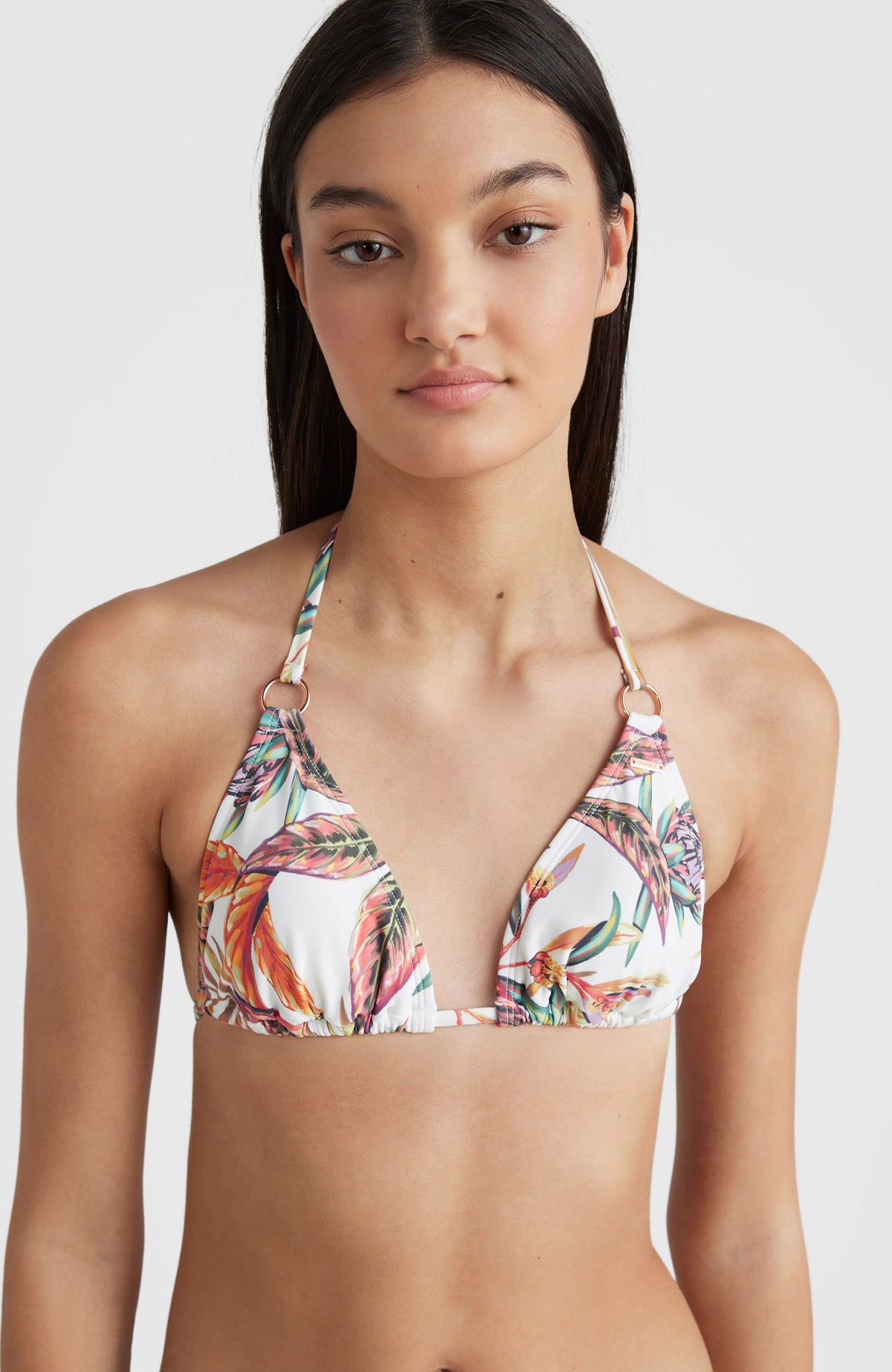 Capri - Bondey Triangle Bikini Set | White Tropical Flower
