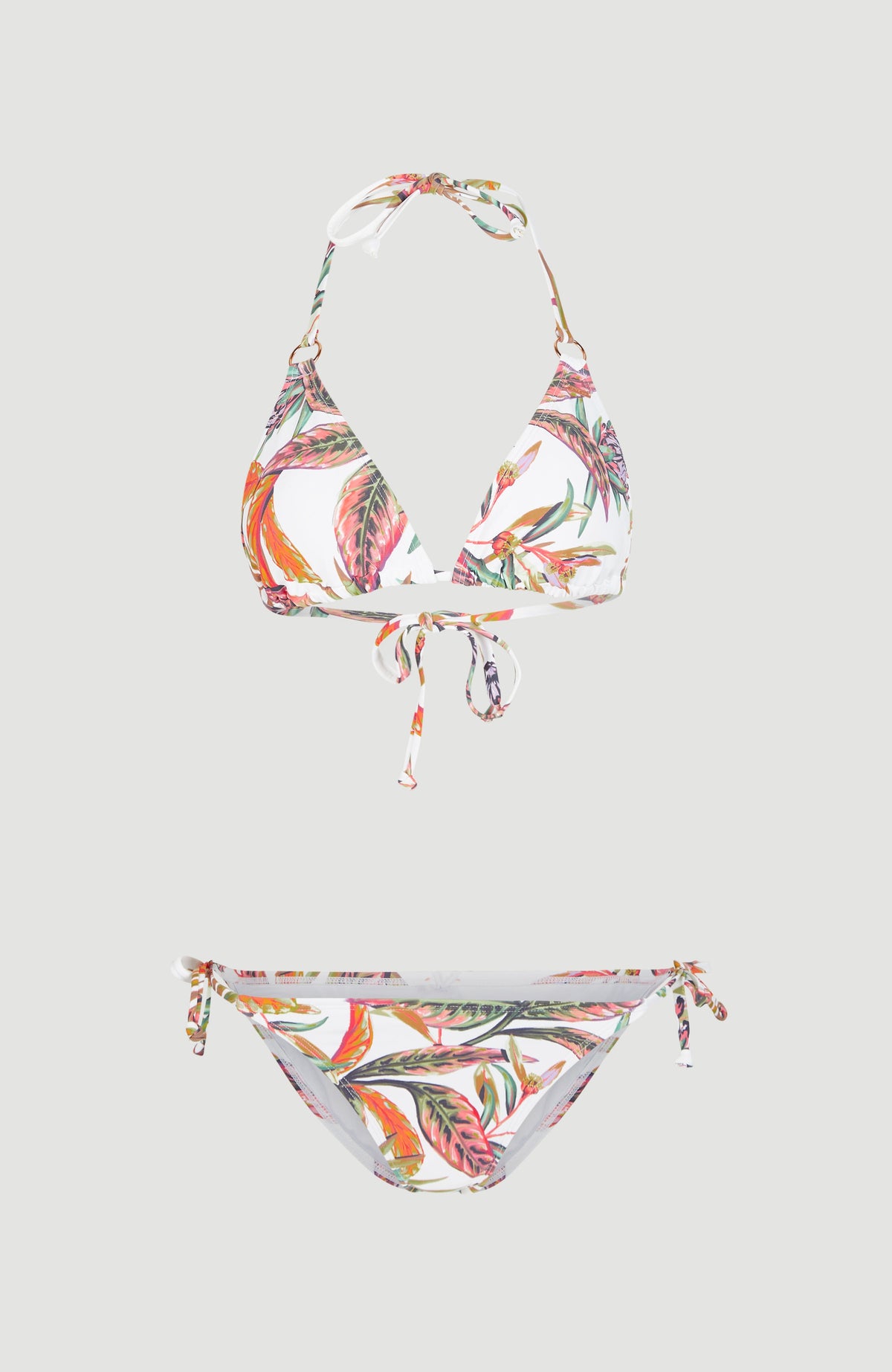 Capri - Bondey Triangle Bikini Set | White Tropical Flower