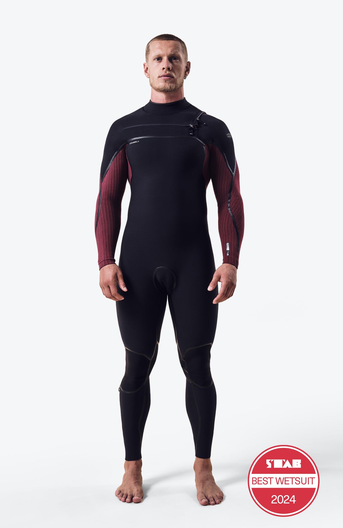 Hyperfreak Fire 4/3+mm Chest Zip Full Wetsuit | BLACK/DARK RED