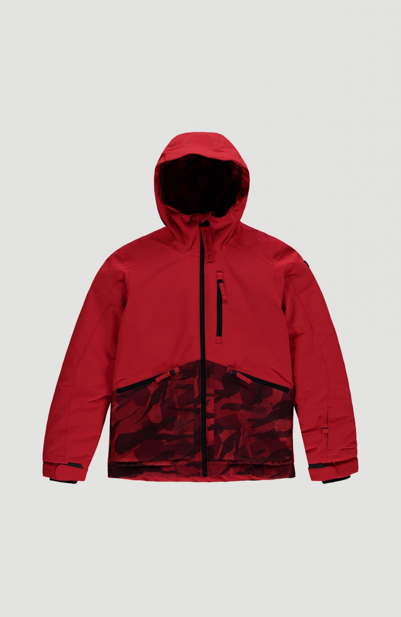 Texture Snow Jacket | Fiery Red -A