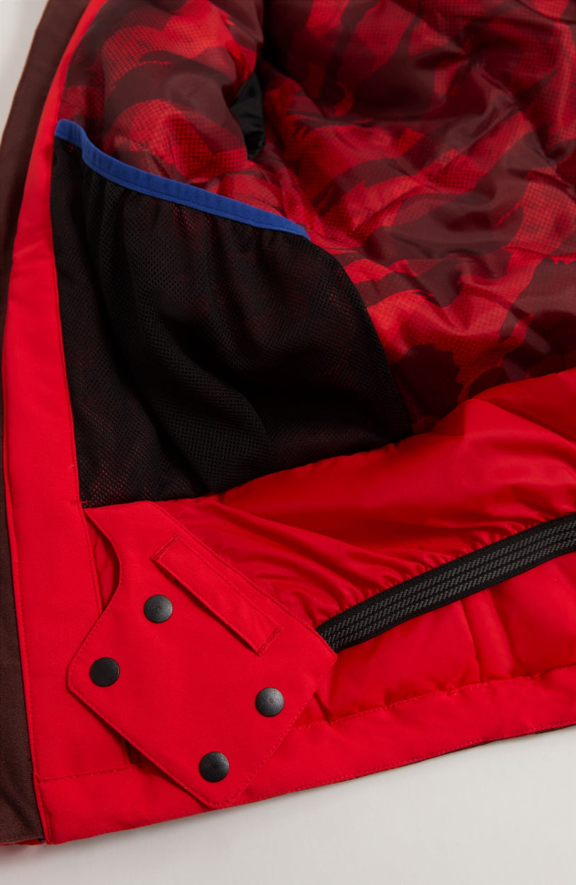 Texture Snow Jacket | Fiery Red -A