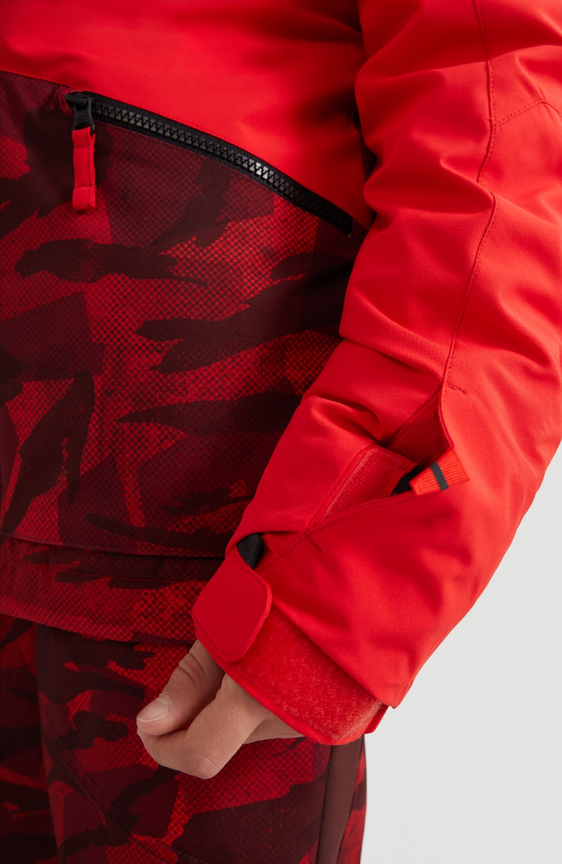 Texture Snow Jacket | Fiery Red -A