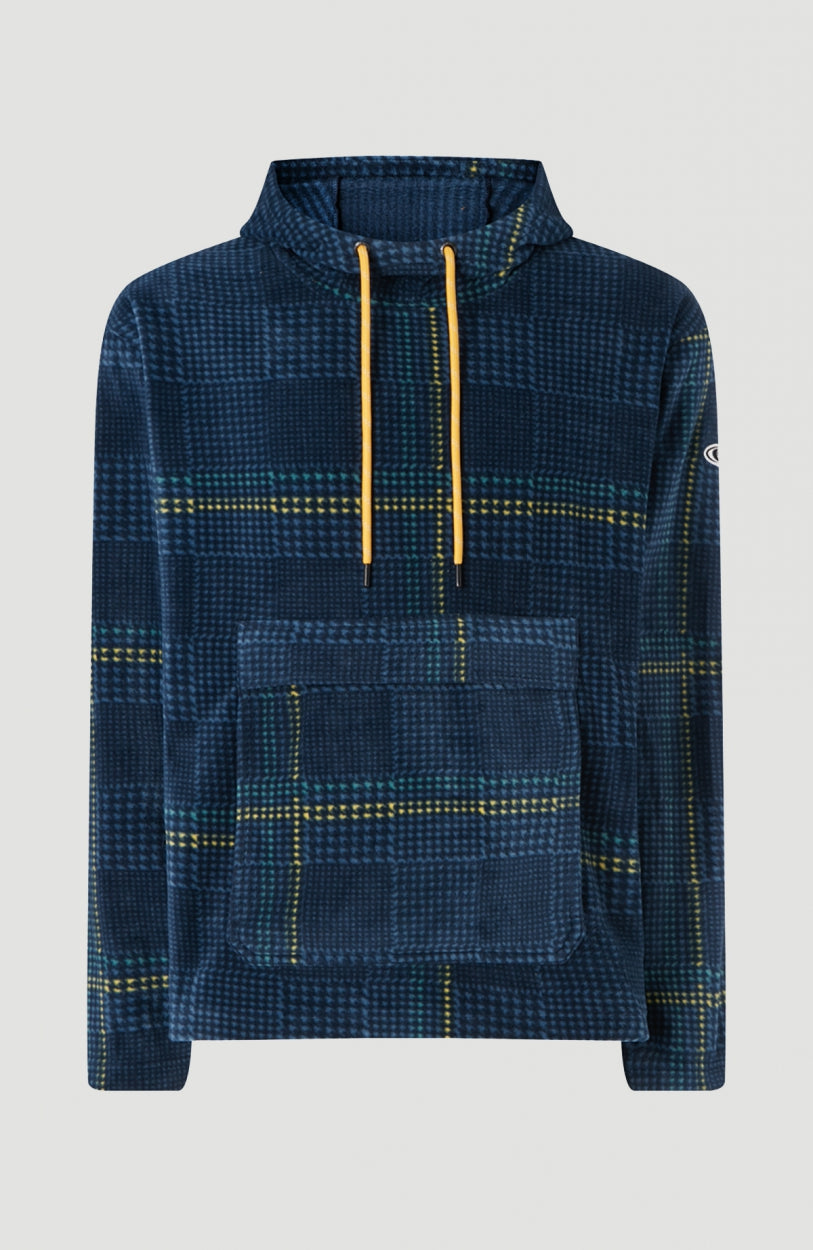 Check Anorak Hooded Ski Fleece | Blue Print - A