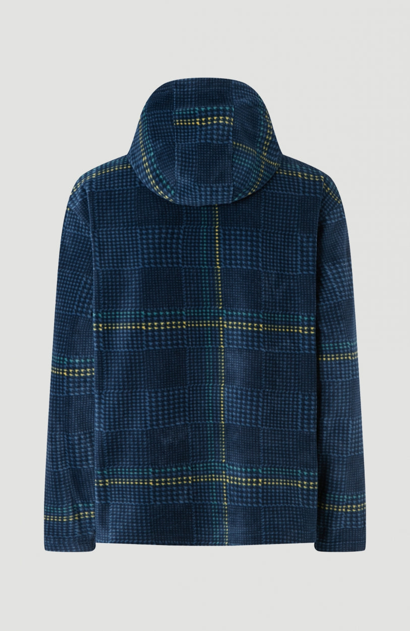 Check Anorak Hooded Ski Fleece | Blue Print - A