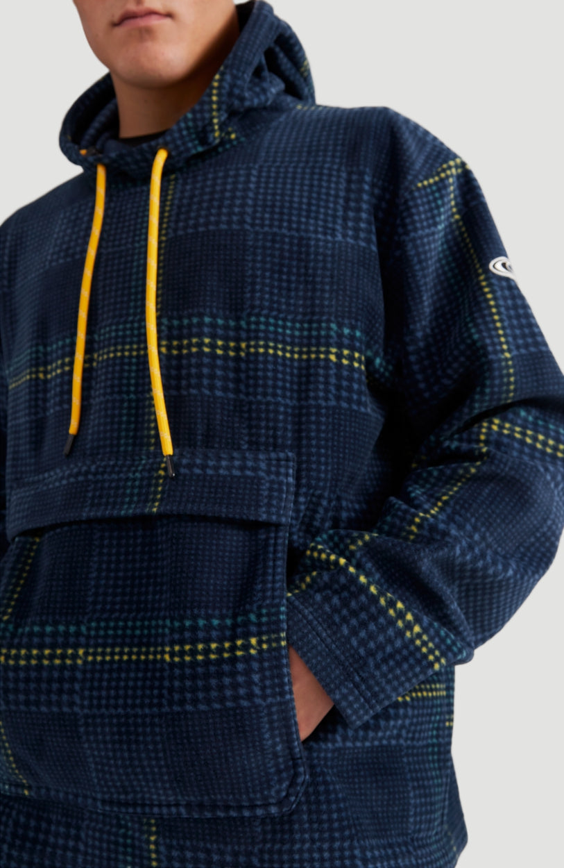 Check Anorak Hooded Ski Fleece | Blue Print - A