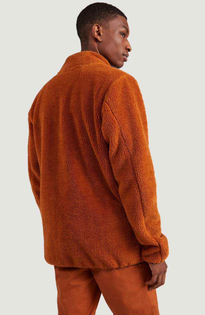Baffle Mix Full Zip Fleece | Glazed Ginger