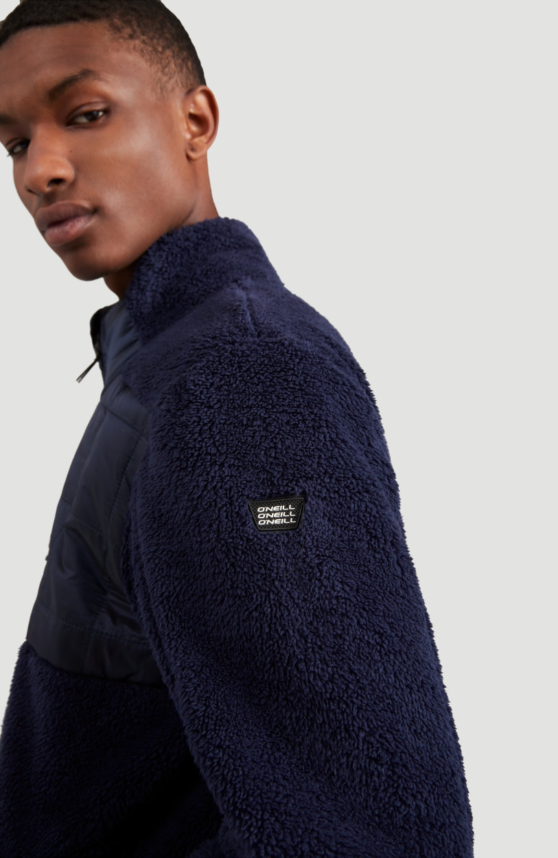 Baffle Mix Full Zip Fleece | Ink Blue -A