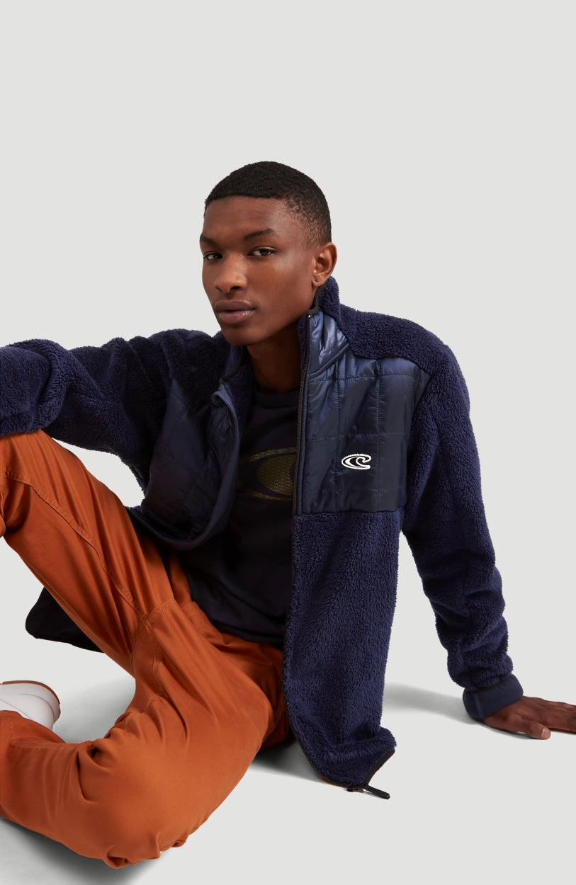 Baffle Mix Full Zip Fleece | Ink Blue -A