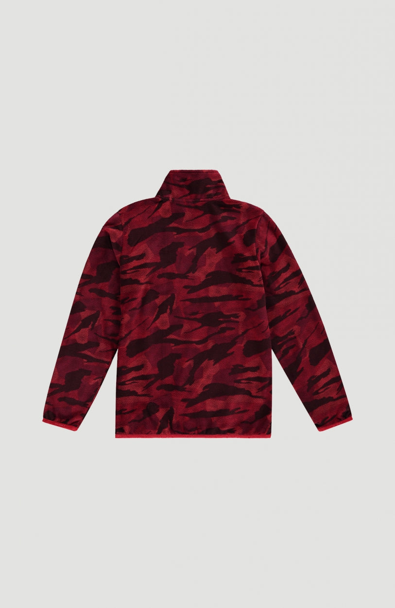 Camo Half Zip Ski Fleece | Red With