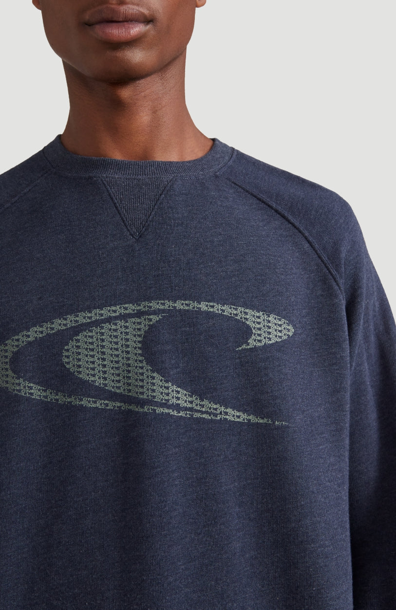 Color Grindle Crew Neck Sweatshirt | Ink Blue -A