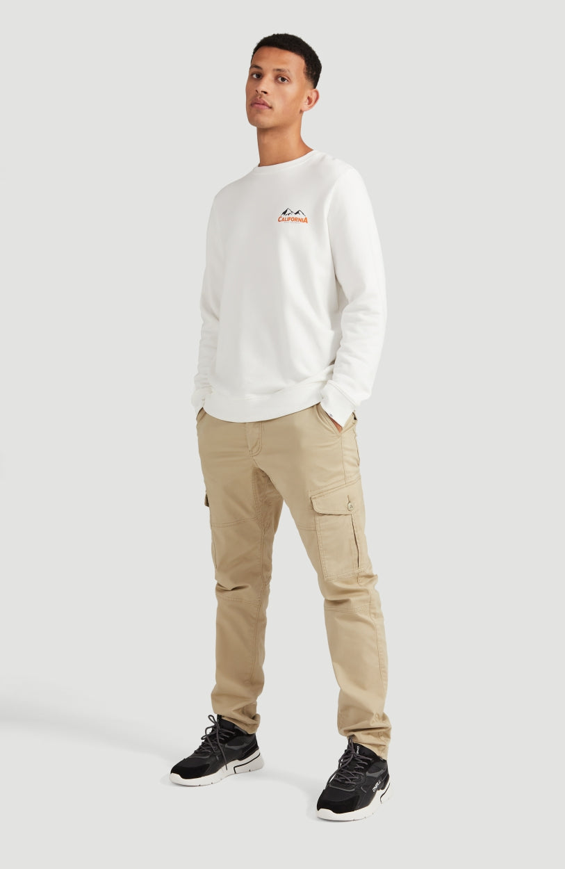 Cali Outdoor Crew Neck Sweatshirt | Powder White