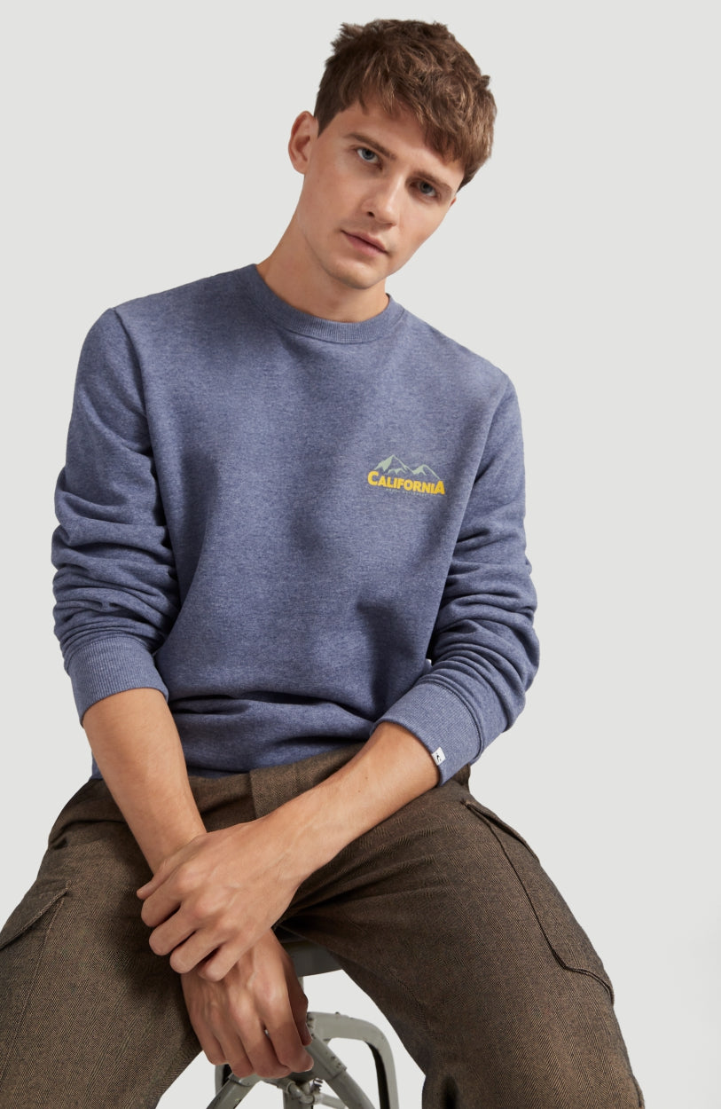 Cali Outdoor Crew Neck Sweatshirt | Ink Blue -A