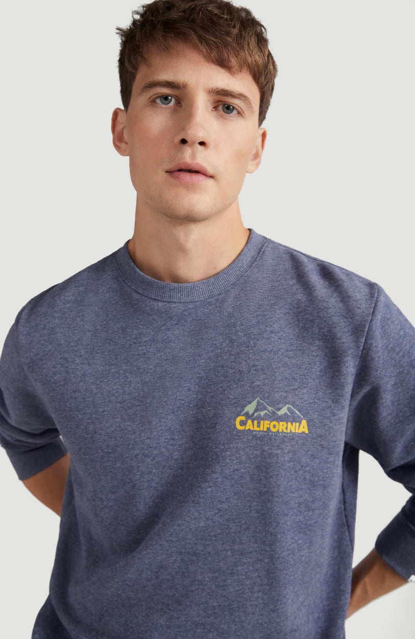 Cali Outdoor Crew Neck Sweatshirt | Ink Blue -A