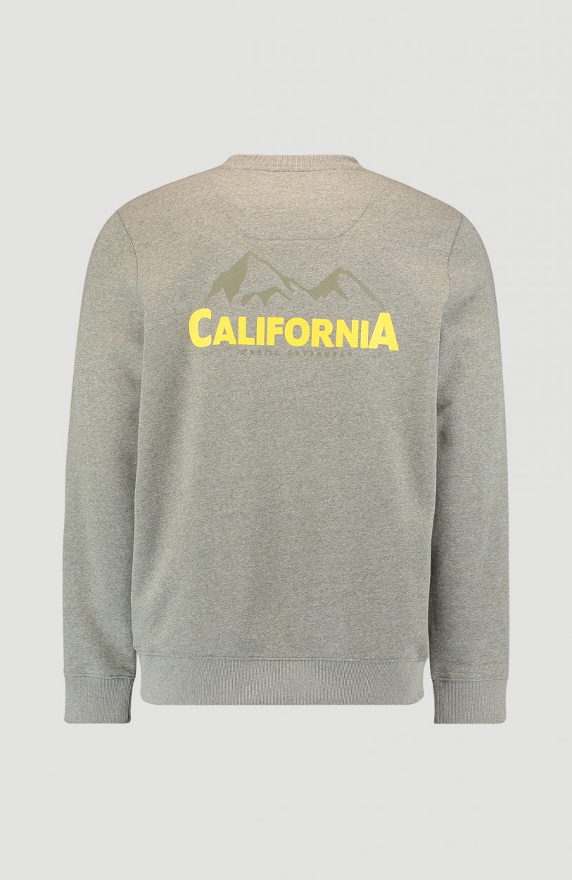 Cali Outdoor Crew Neck Sweatshirt | Dark Green Melee