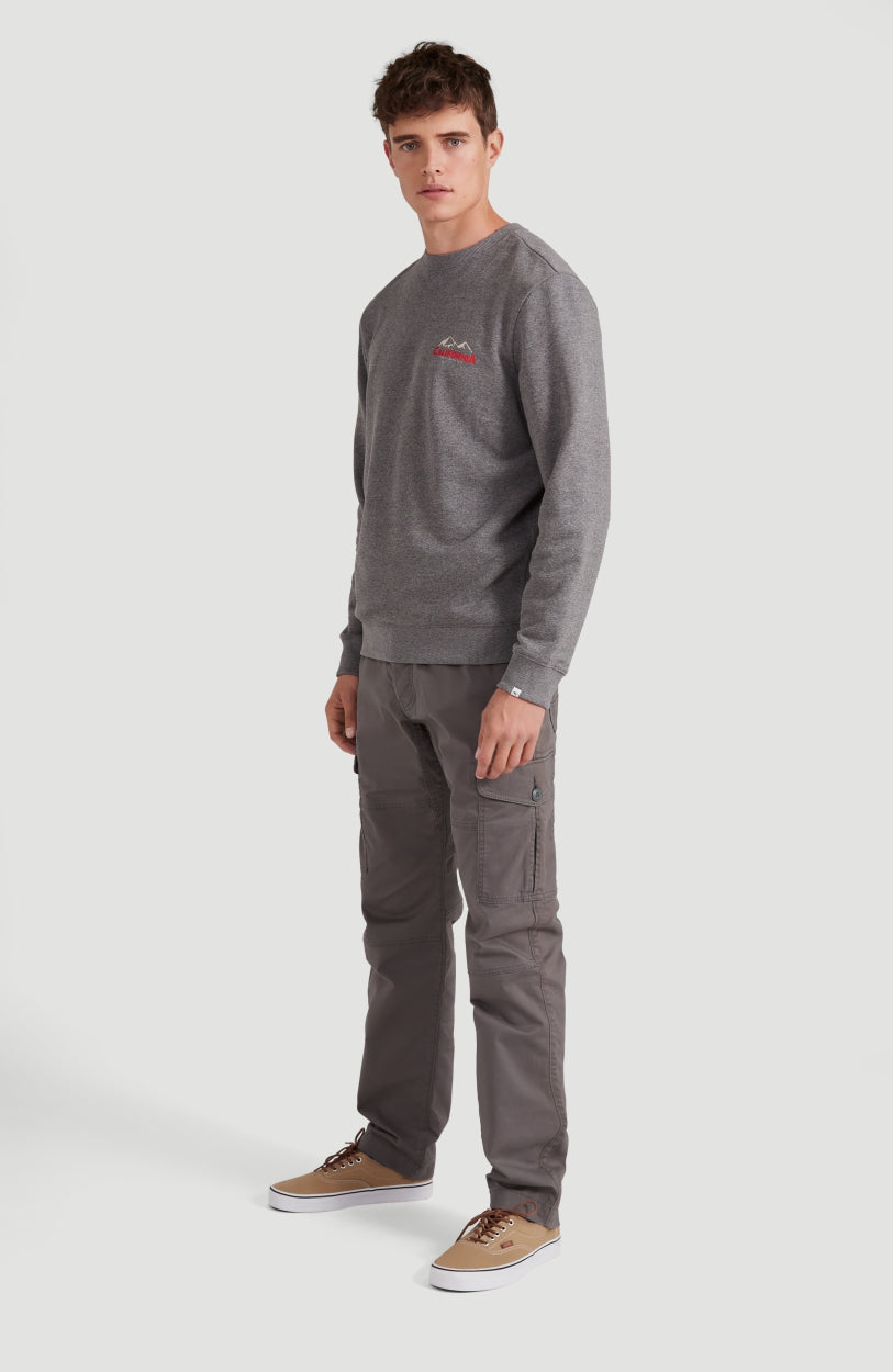 Cali Outdoor Crew Neck Sweatshirt | Dark Grey Melee -A