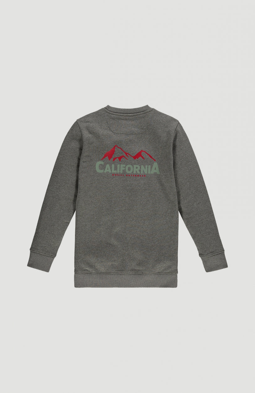 Cali Outdoor Crew Sweatshirt | Dark Green Melee