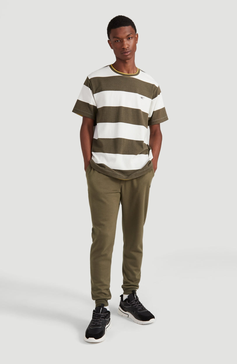 Block Stripe T-Shirt | Powder White