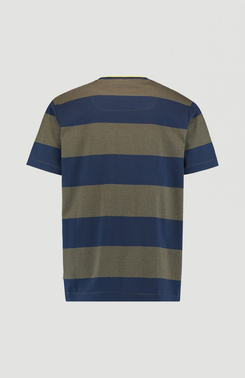 Block Stripe T-Shirt | Dark Green Melee