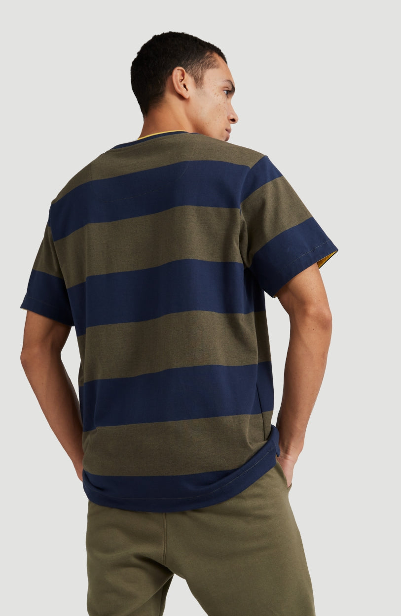 Block Stripe T-Shirt | Dark Green Melee