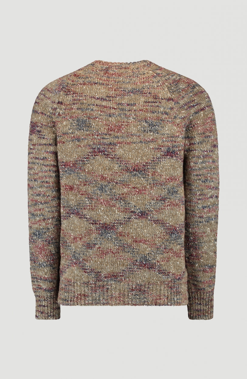 Melange Crew Neck Pullover | Wenge