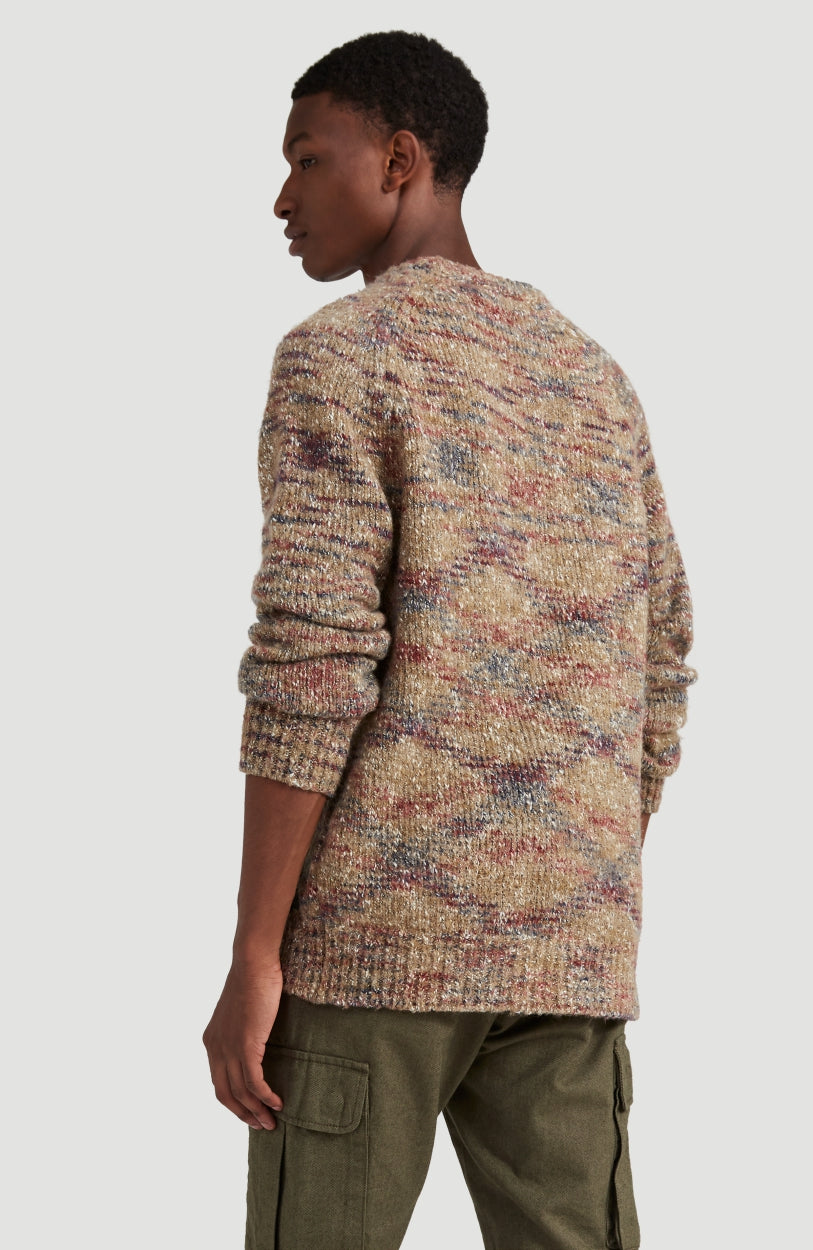 Melange Crew Neck Pullover | Wenge
