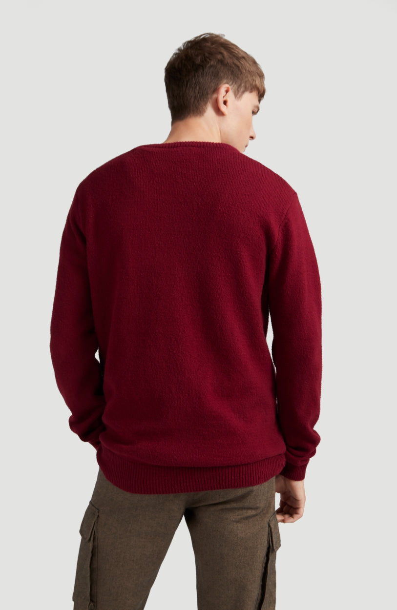 Crew Neck Pullover | Haute Red -A