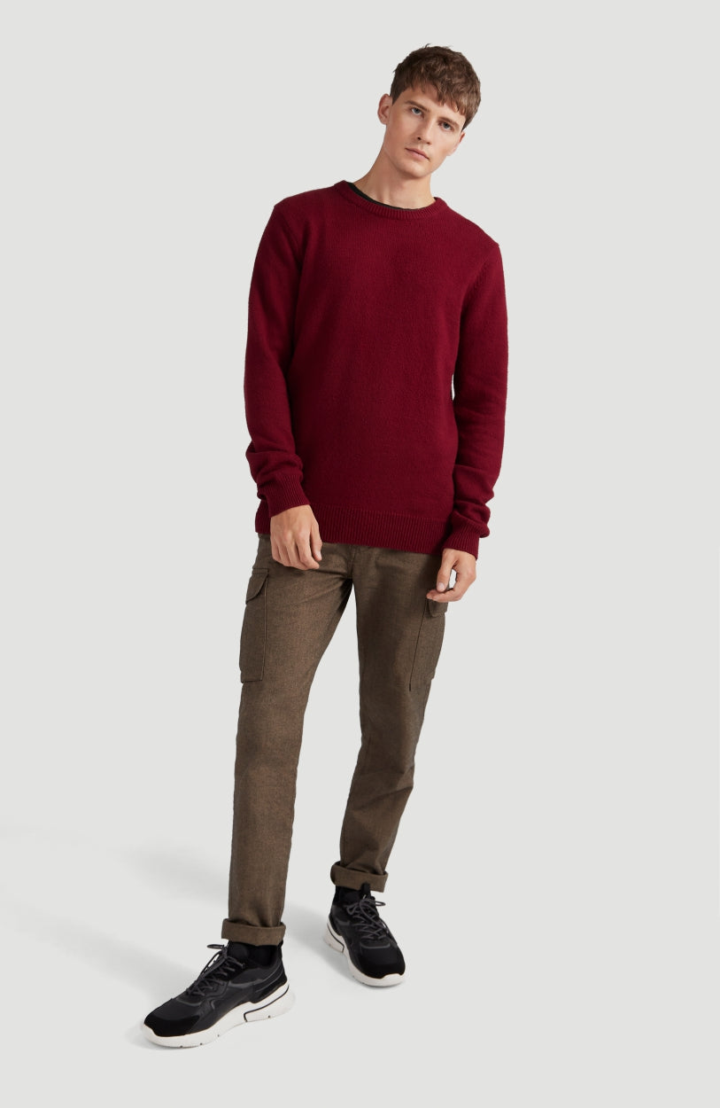 Crew Neck Pullover | Haute Red -A