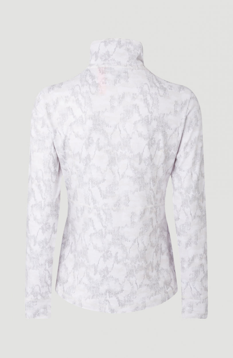 All Over Print Clime Full Zip Fleece | White With Brown