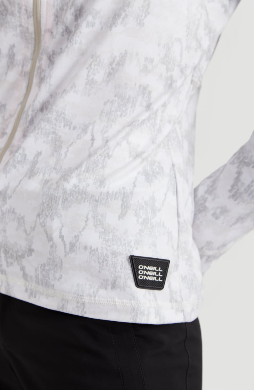 All Over Print Clime Full Zip Fleece | White With Brown