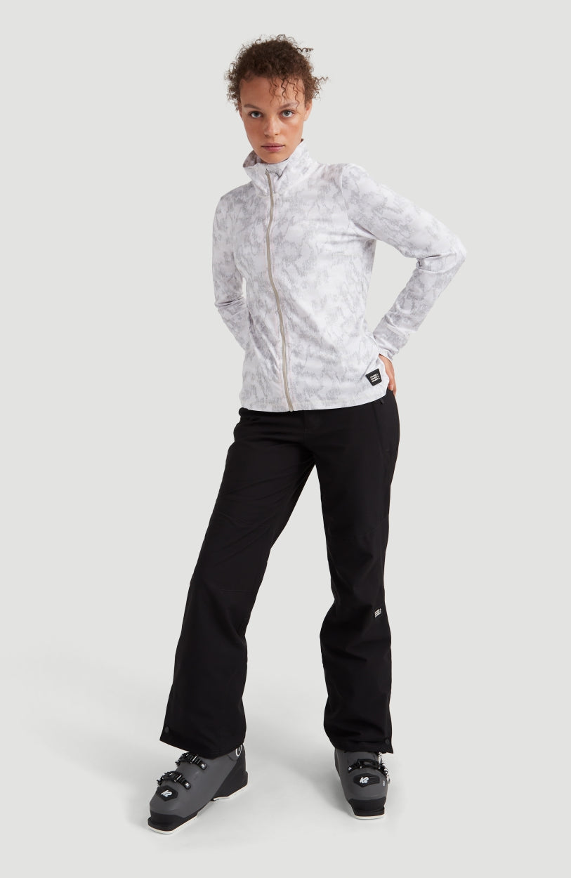 All Over Print Clime Full Zip Fleece | White With Brown