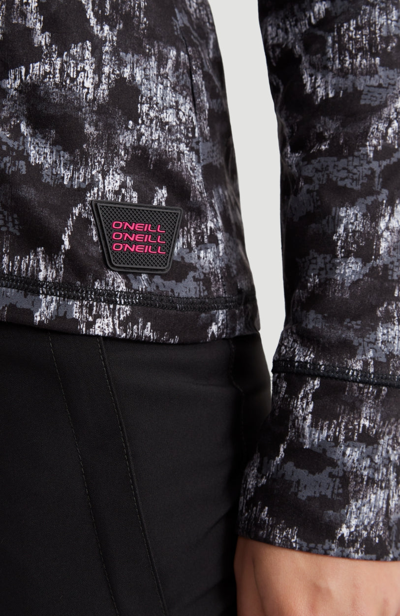 All Over Print Clime Full Zip Fleece | Black With White