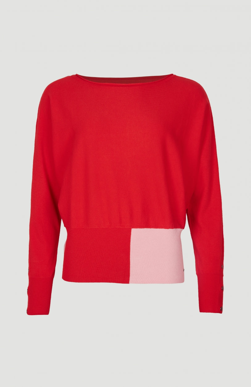 Knit Pullover | Fiery Red -A