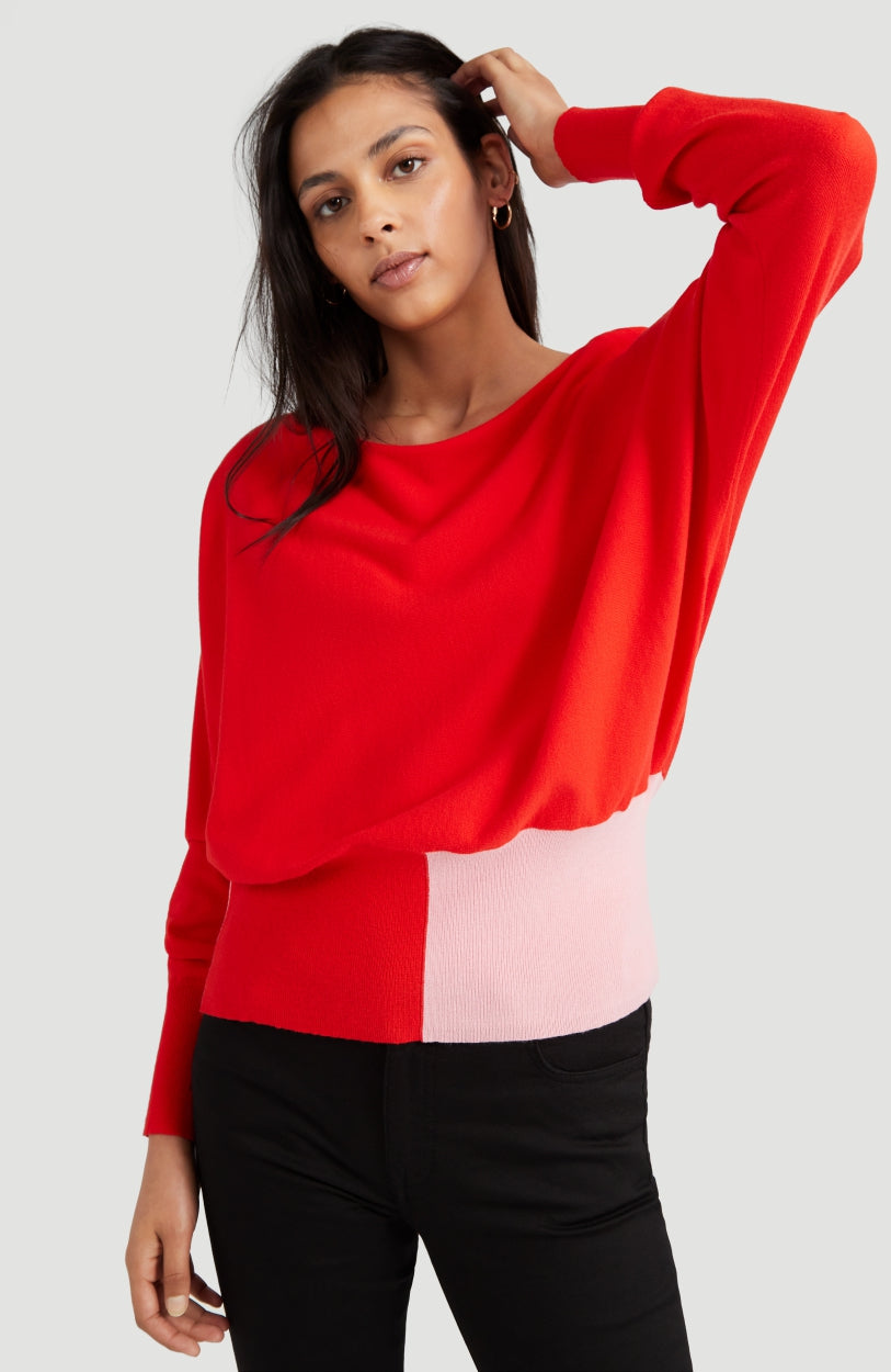 Knit Pullover | Fiery Red -A
