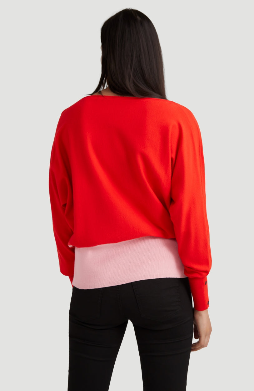 Knit Pullover | Fiery Red -A