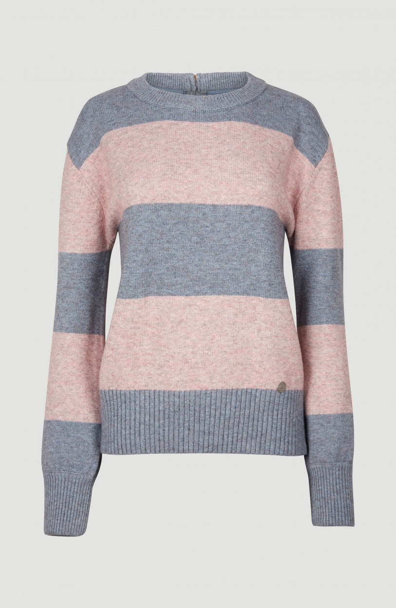 Block Striped Pullover | Blue With Pink or Purple