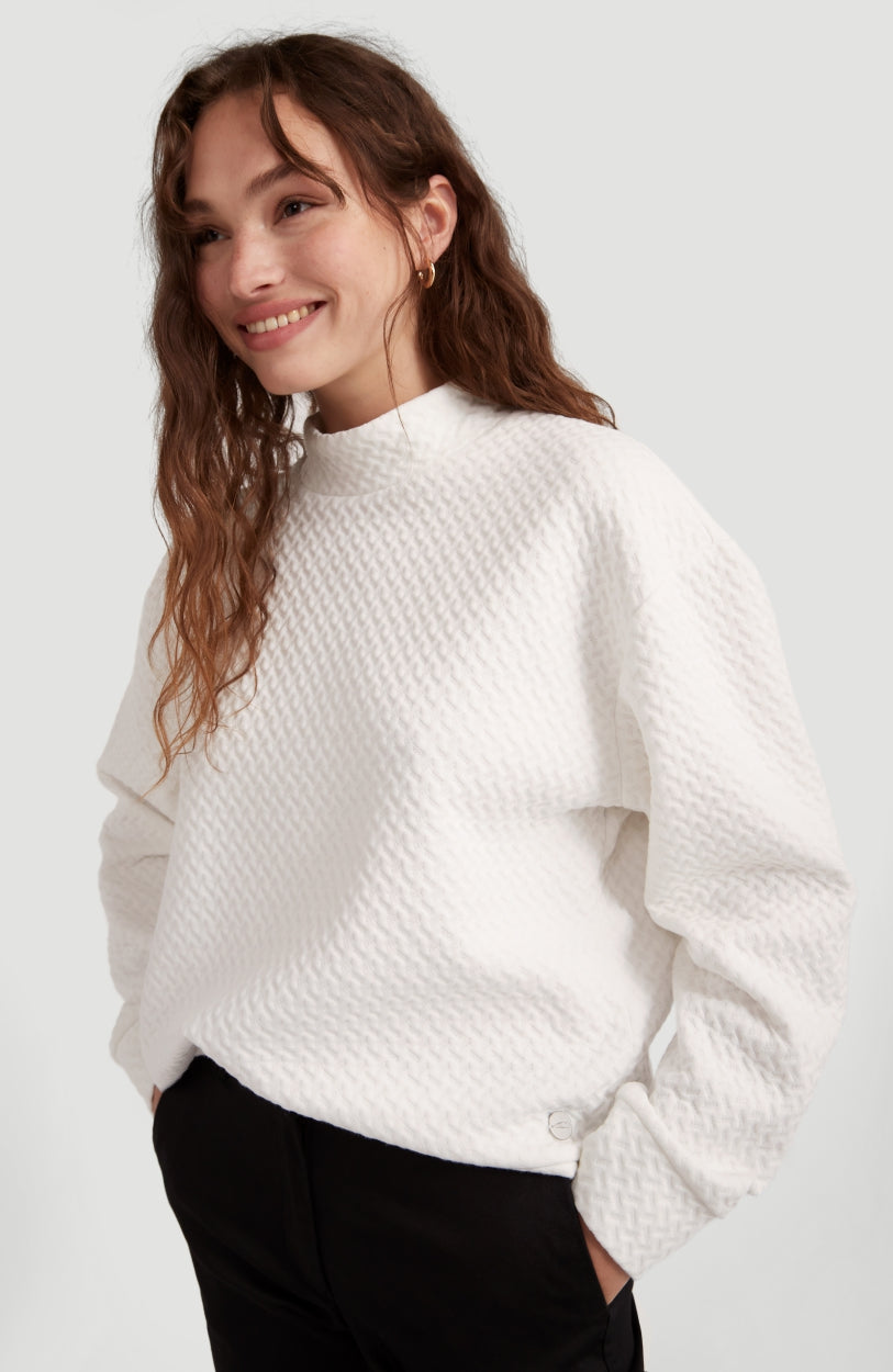 Aralia Crew Neck Sweatshirt | White Melee