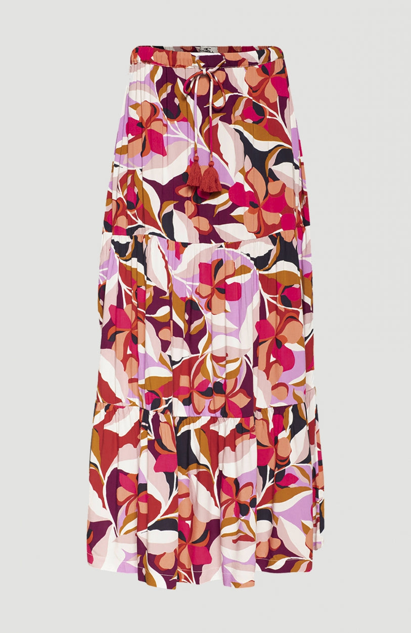 Endless Summer All Over Print Maxi Skirt | Red With
