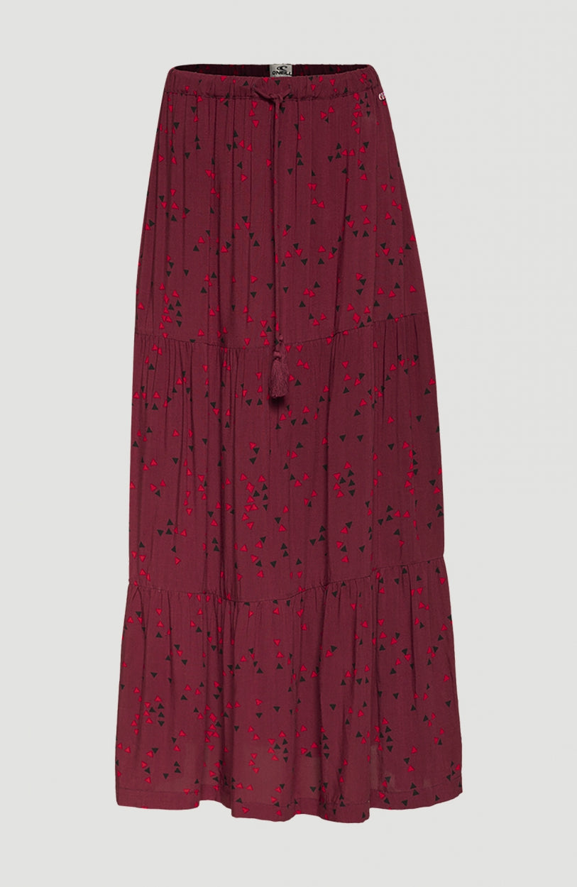 Endless Summer All Over Print Maxi Skirt | Red With Pink or Purple