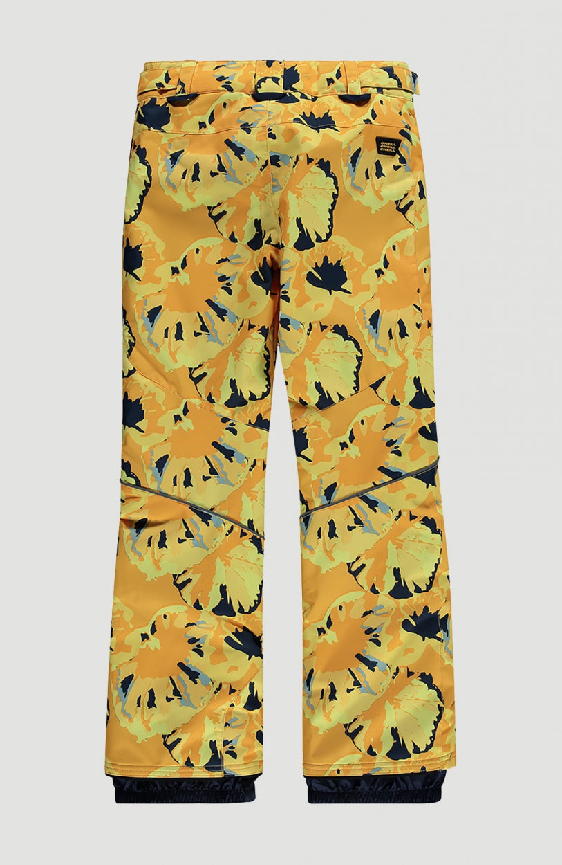 Charm All Over Print Snow Pants | Yellow With Brown