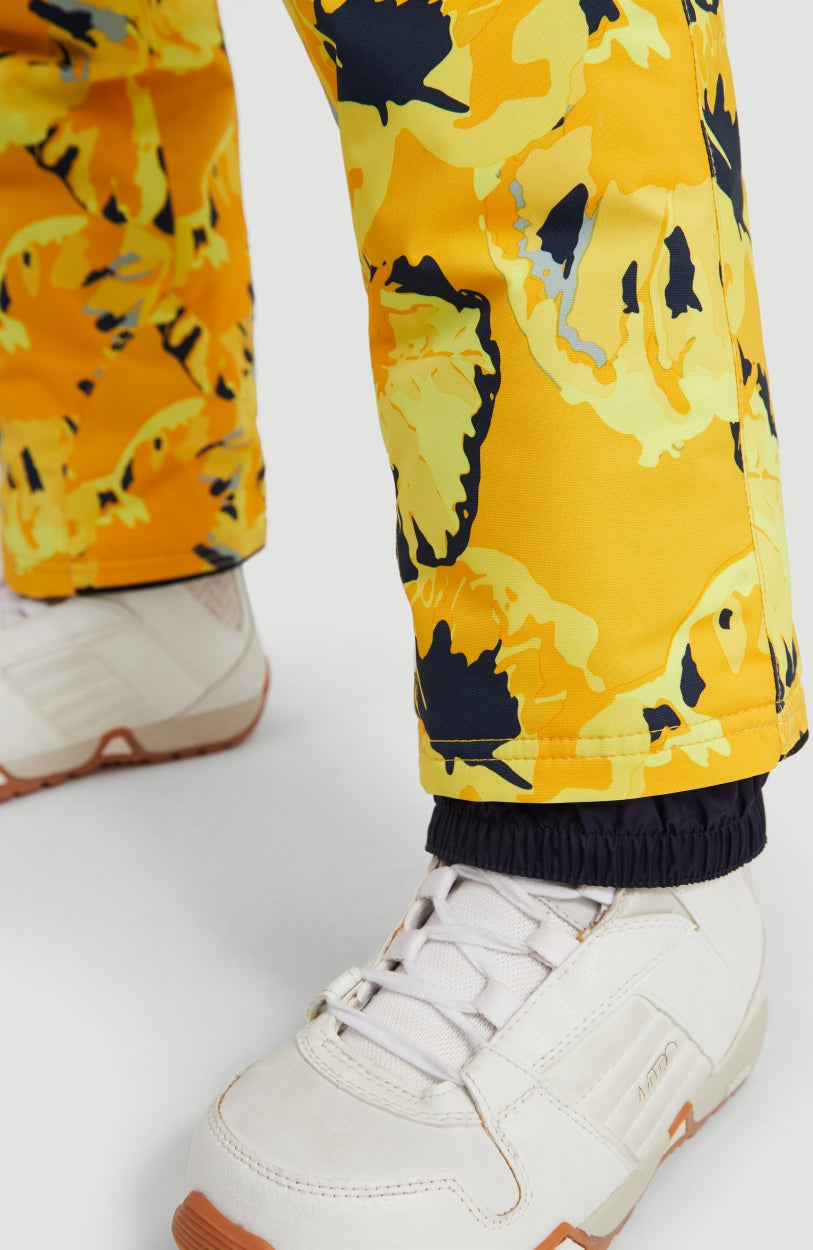 Charm All Over Print Snow Pants | Yellow With Brown