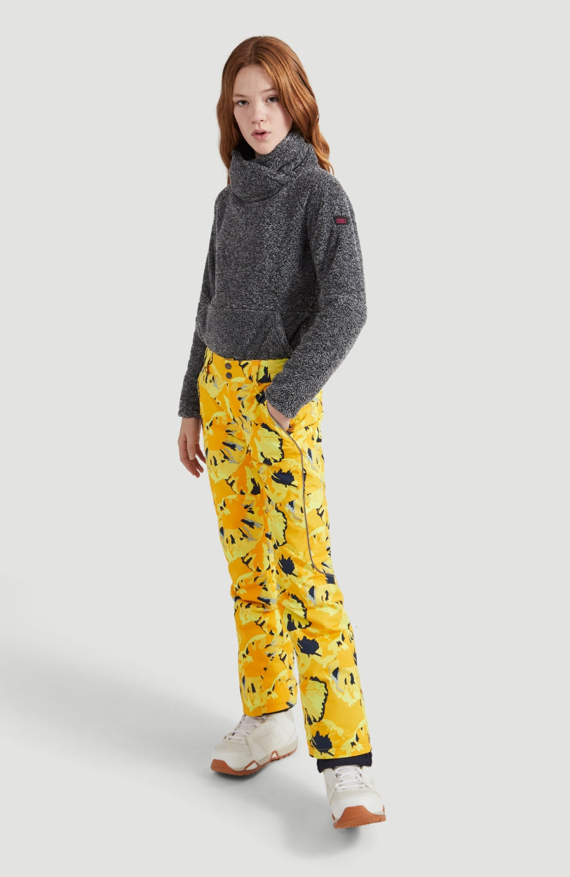 Charm All Over Print Snow Pants | Yellow With Brown