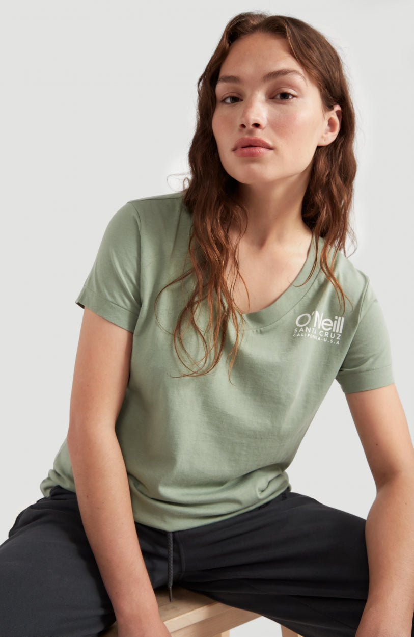 Logo V-Neck T-Shirt | Lily Pad -A