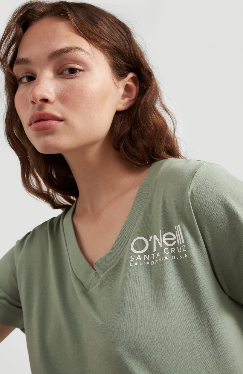 Logo V-Neck T-Shirt | Lily Pad -A