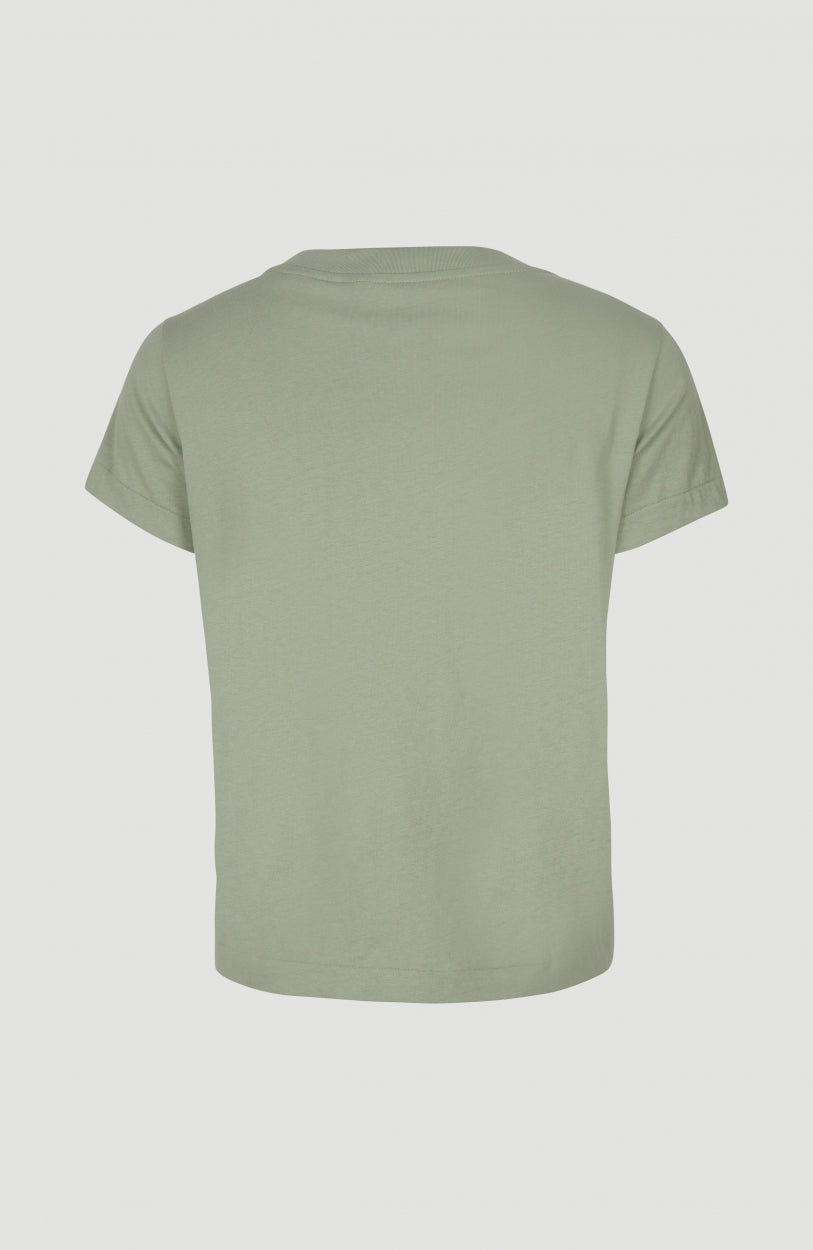 Logo V-Neck T-Shirt | Lily Pad -A